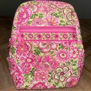 Vera Bradley Pink and Green Floral Backpack